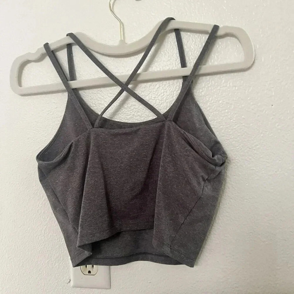 SP Athletics Long Line Tank Gray Minimal Light Compression Sport Bra Size Medium - Picture 5 of 9